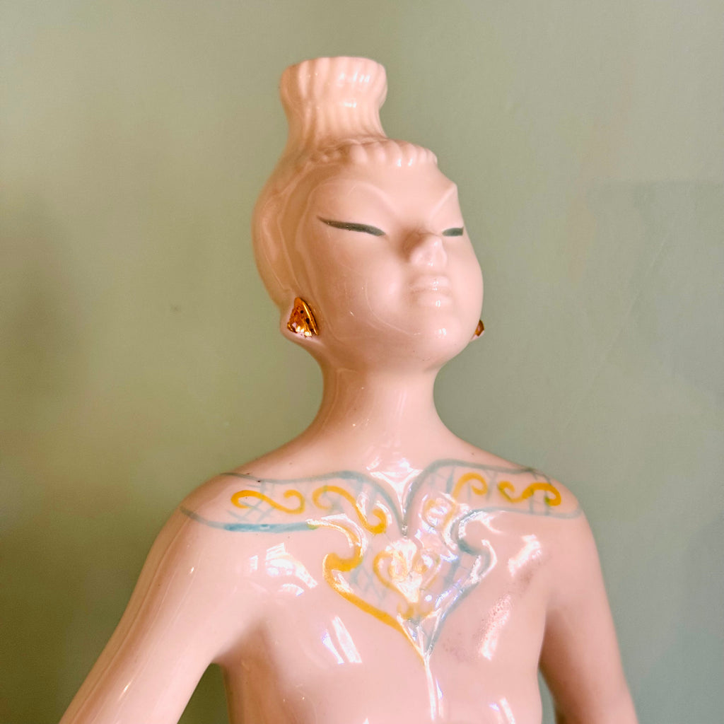 Rara Bottiglia-Scultura "Danzatrice Orientale in Meditazione" – Porcellane Canova Padova, anni “60/“70