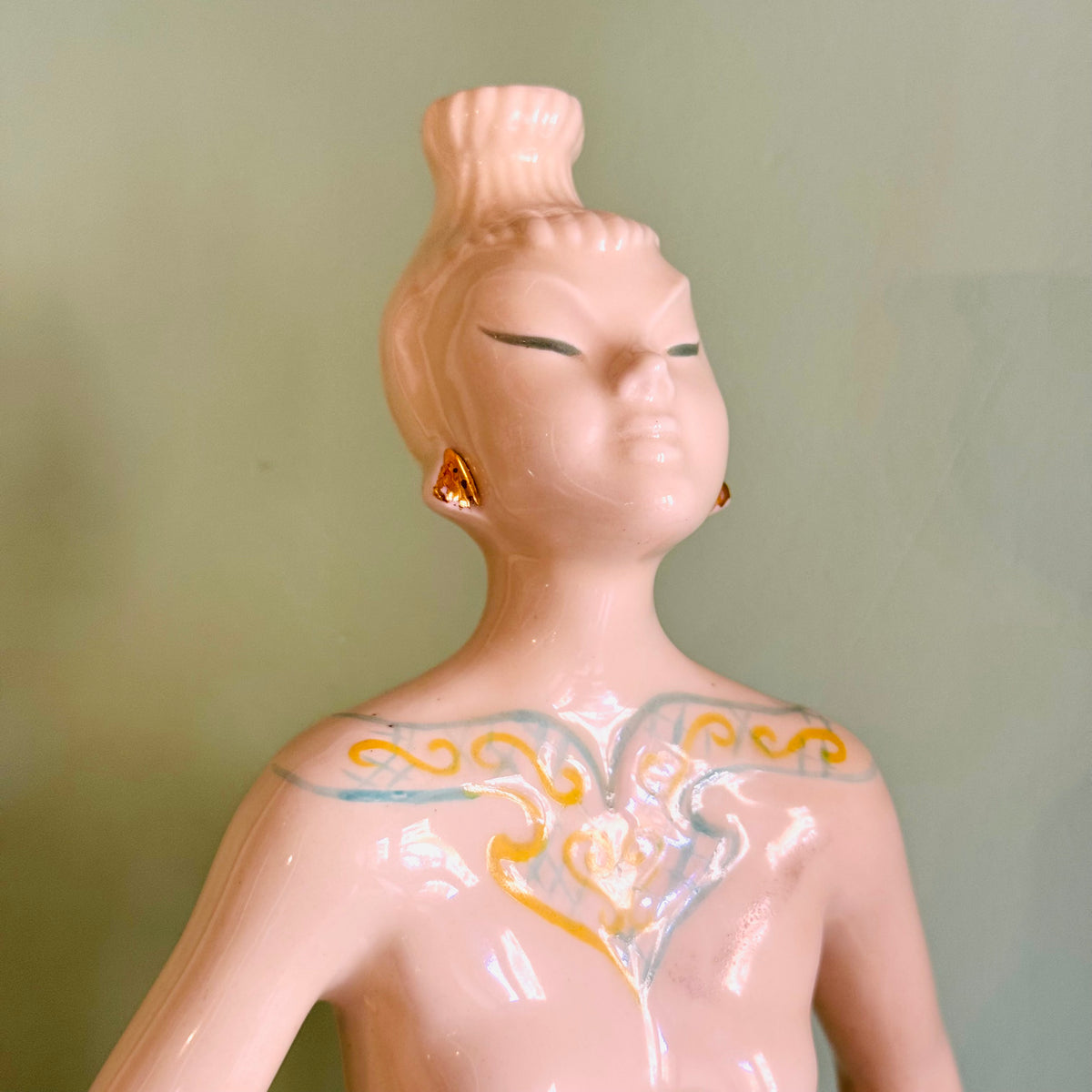 Rara Bottiglia-Scultura "Danzatrice Orientale in Meditazione" – Porcellane Canova Padova, anni “60/“70
