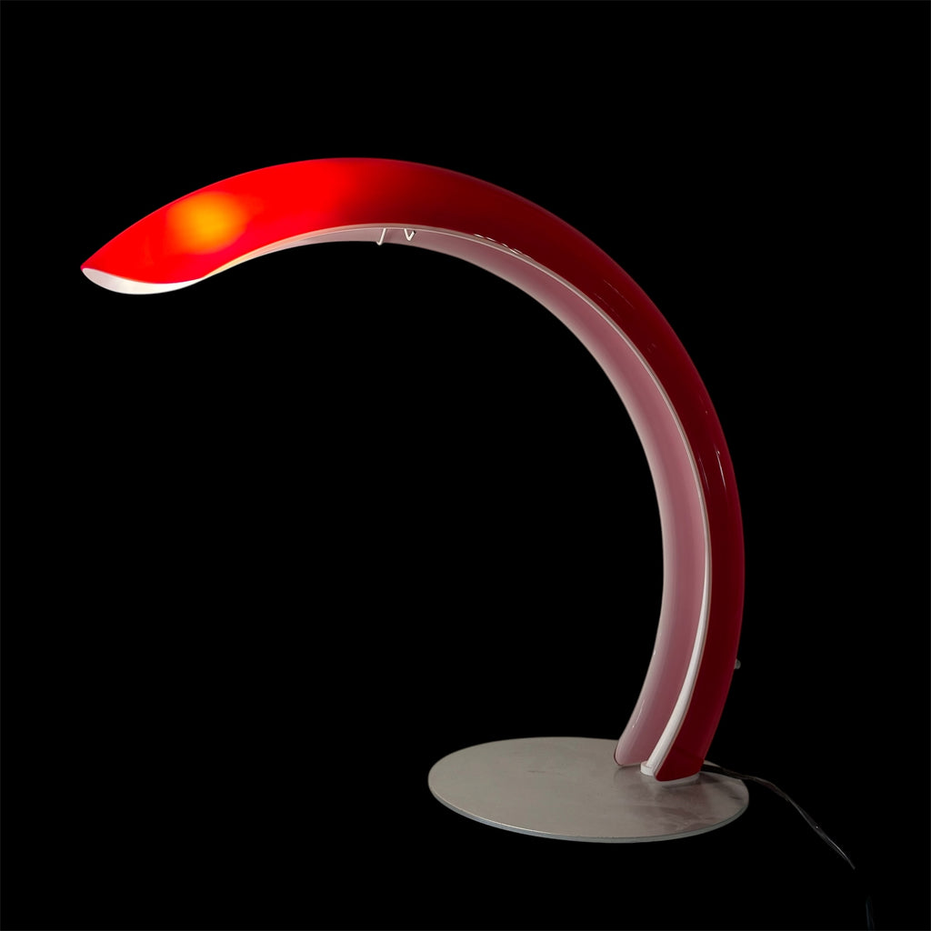 Lampada da tavolo Red AV Mazzega Anni 80 Vetro Murano Rosso Design Vintage