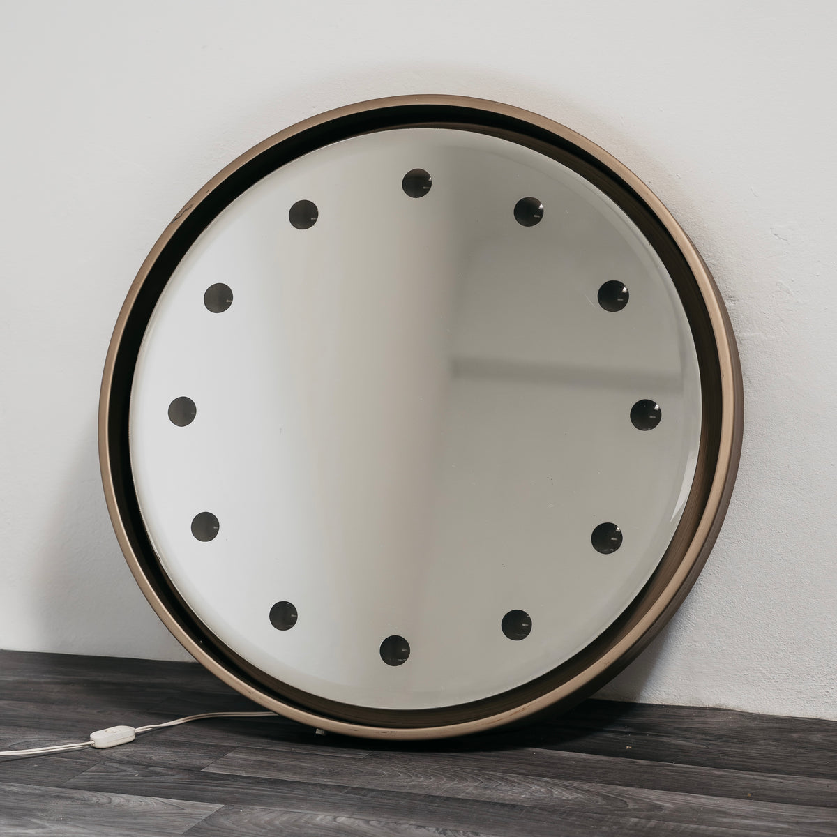 Specchio Tondo Retroilluminato Rimadesio - Design Anni '70 Hollywood Regency Modernariato