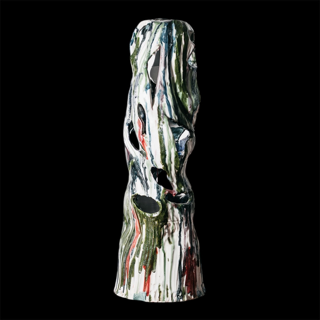 Lampada in Ceramica Ernesto Treccani Vintage Anni 60 Scultura Traforata Modernariato