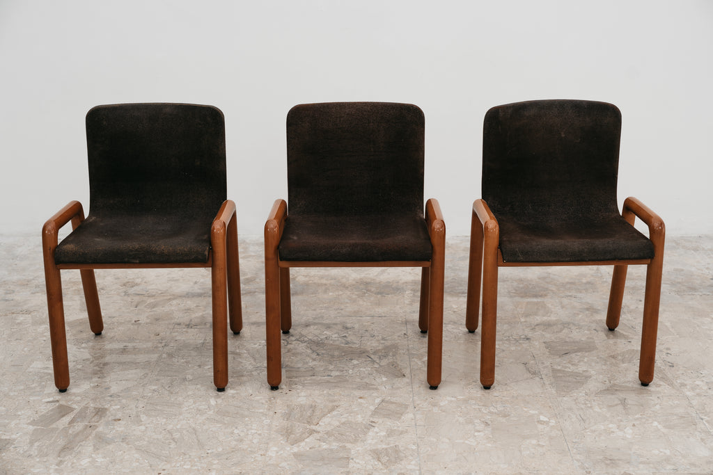 Set di 3 Sedie con Braccioli Modello "Dilos" Guido Faleschini per I 4 Mariani - Design Anni '70