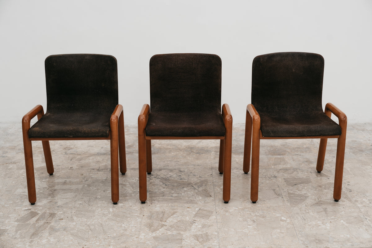 Set di 3 Sedie con Braccioli Modello "Dilos" Guido Faleschini per I 4 Mariani - Design Anni '70