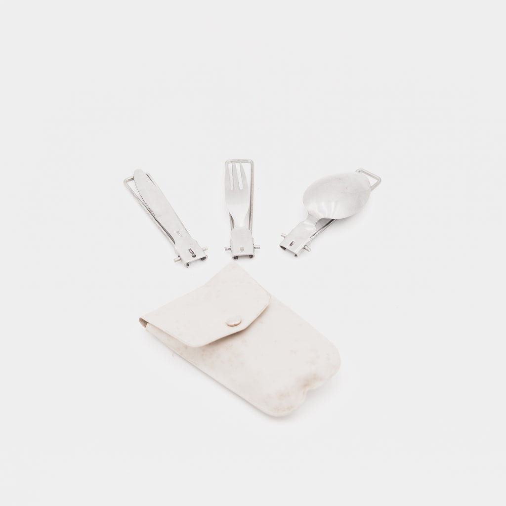 Set Posate Pieghevoli Vintage da Campeggio Escursionismo con Custodia Originale