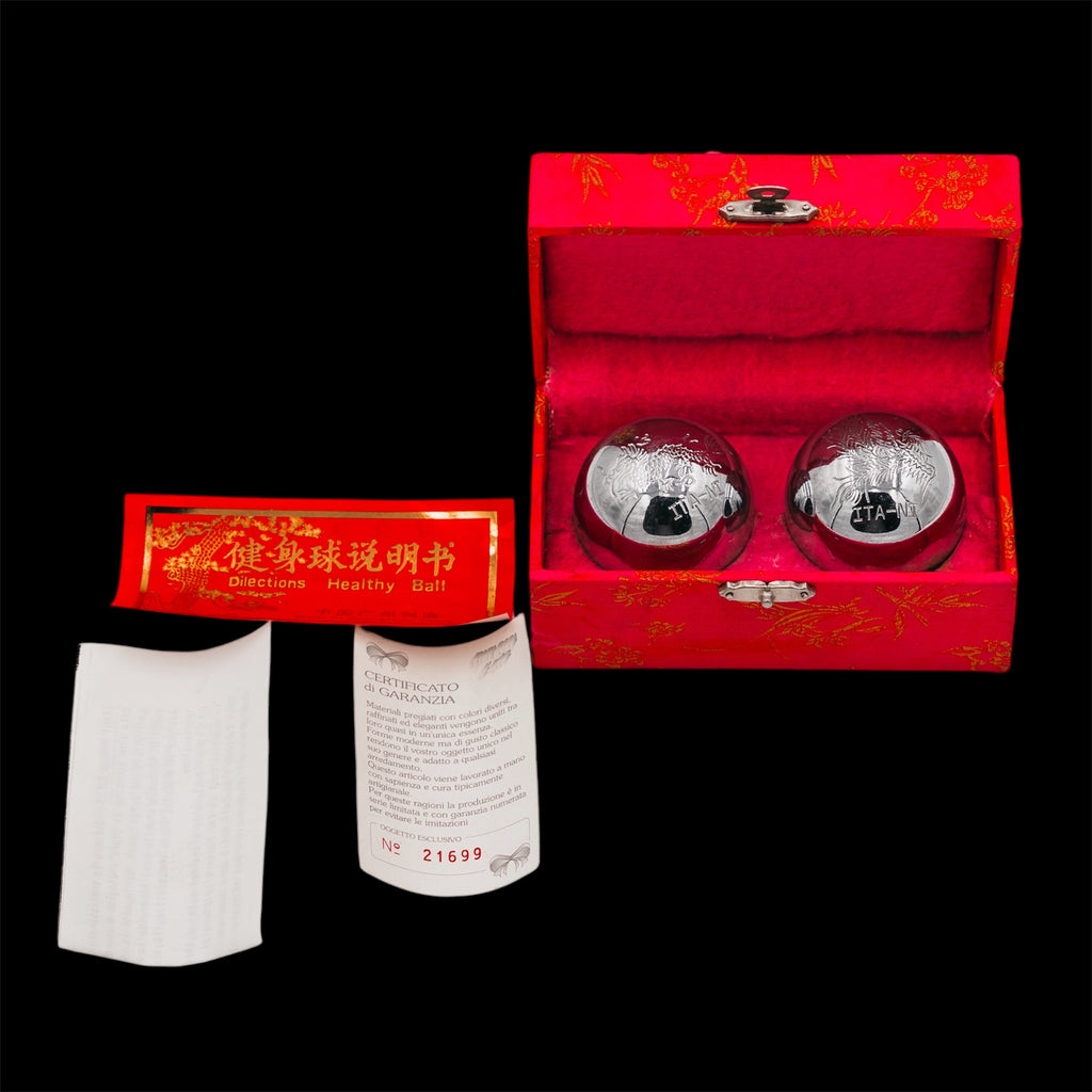 Sfere della Salute Baoding Cinesi Meditazione Antistress con Scatola e Certificato
