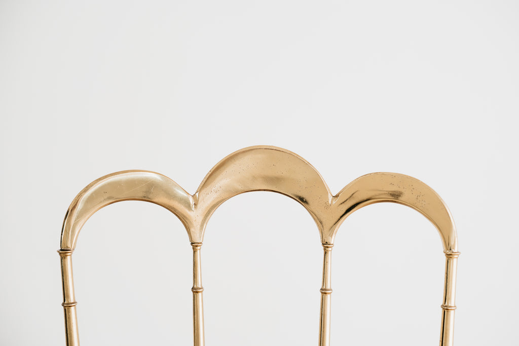 Sedia Chiavarina Modello "3 Archi" in Ottone - Design Italiano Anni '50 Modernariato