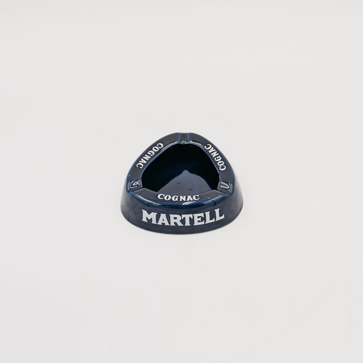 Posacenere Pubblicitario Vintage Cognac Martell - Ceramica Blu Cobalto Anni '70/'80