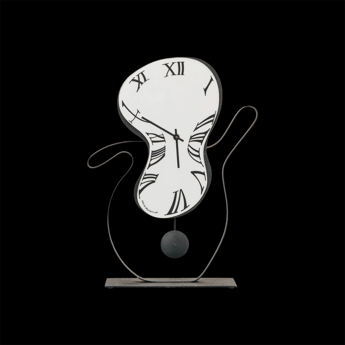 Orologio da Tavolo/Pendolo Arti & Mestieri "Dalì" – Design Surrealista – Ferro e Vetro