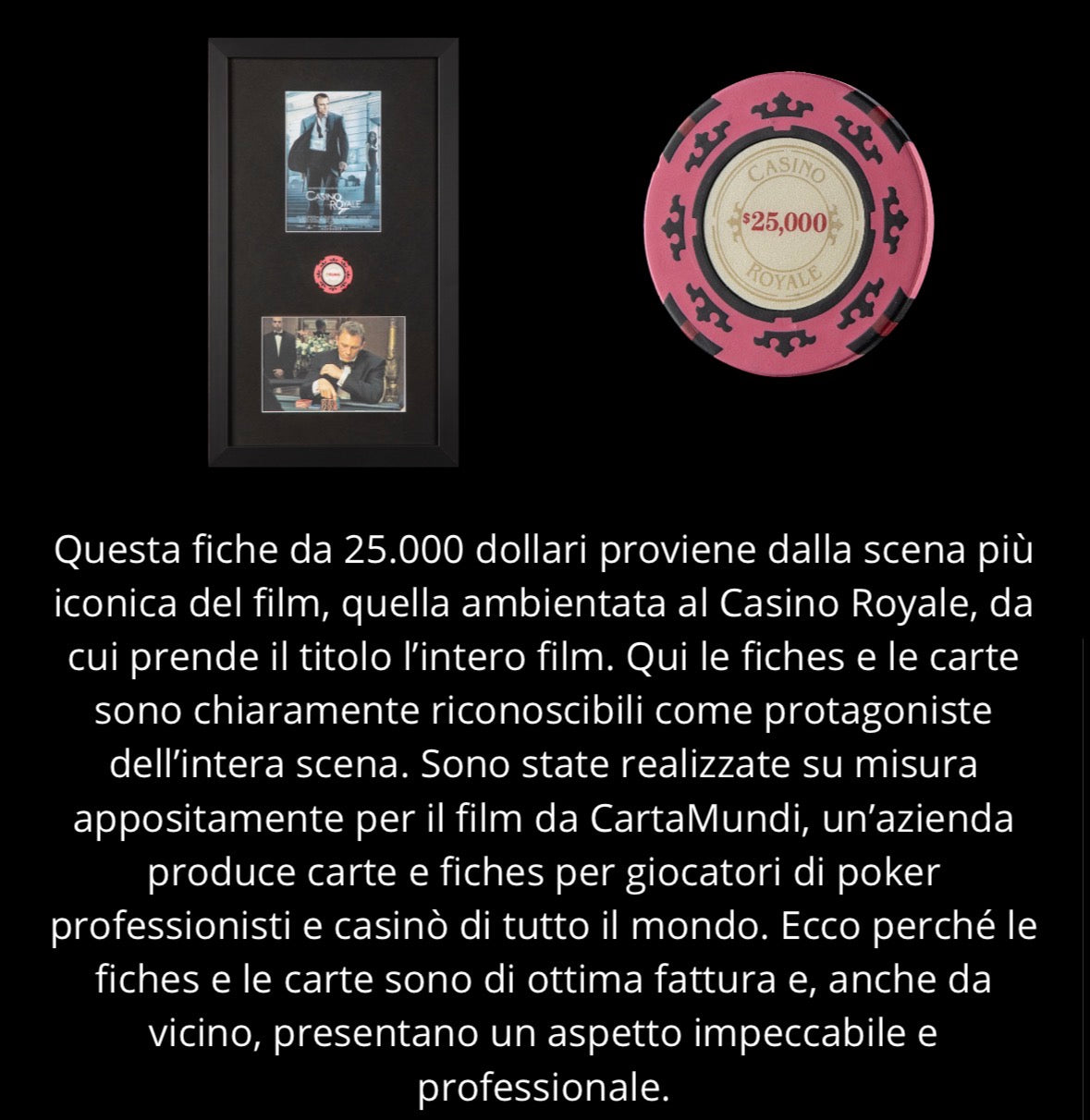 007 Casino Royale 2006 POKER FICHE 25.000 Original Movie Props COA Daniel Craig