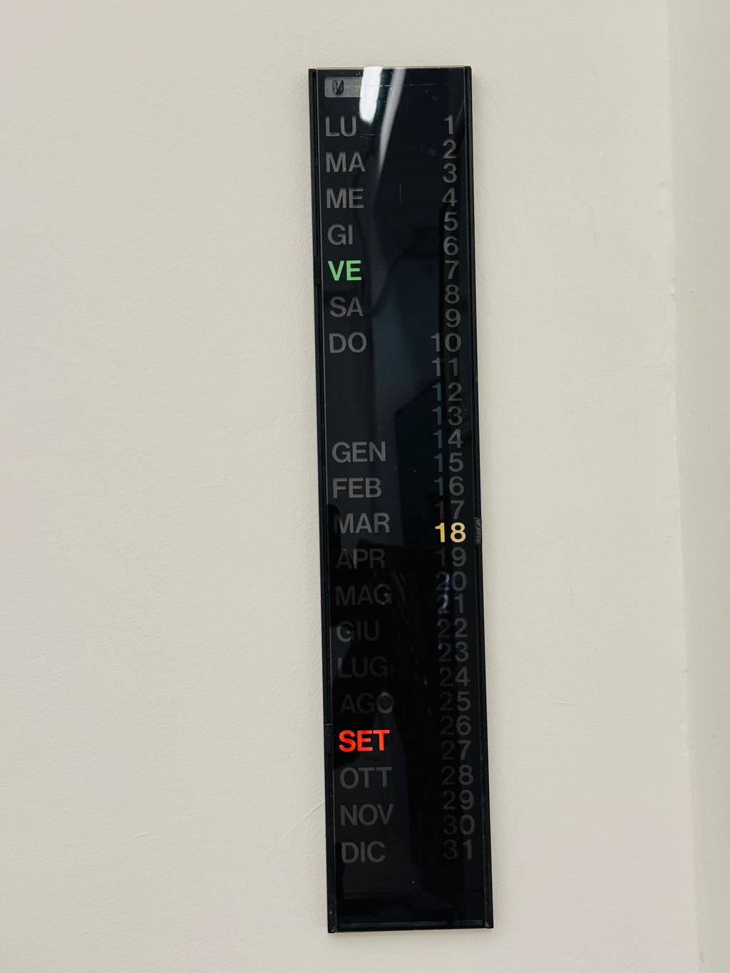Calendario Perpetuo da Parete Postmoderno in Plastica anni '80 Made in W. Germany