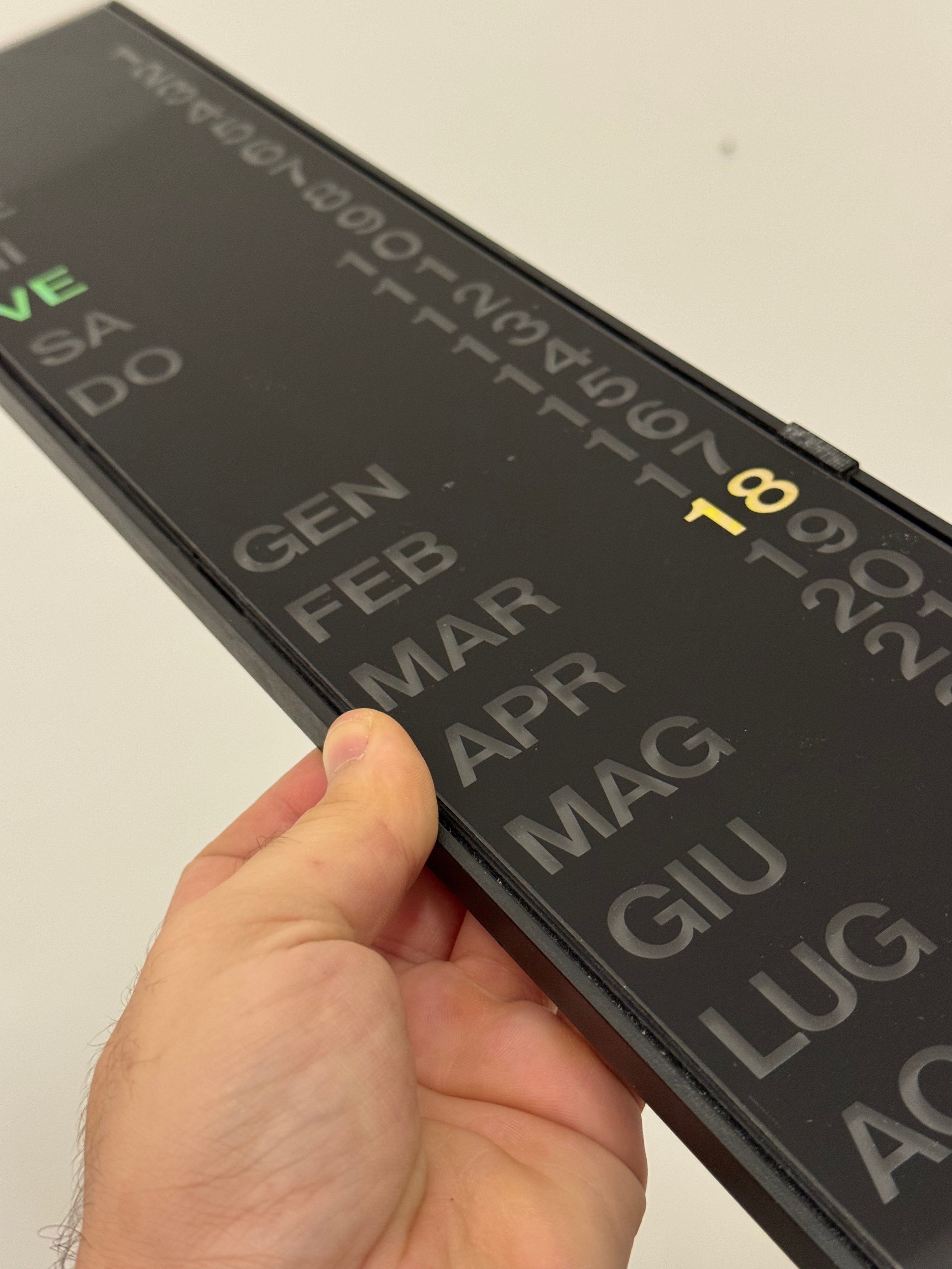 Calendario Perpetuo da Parete Postmoderno in Plastica anni '80 Made in W. Germany
