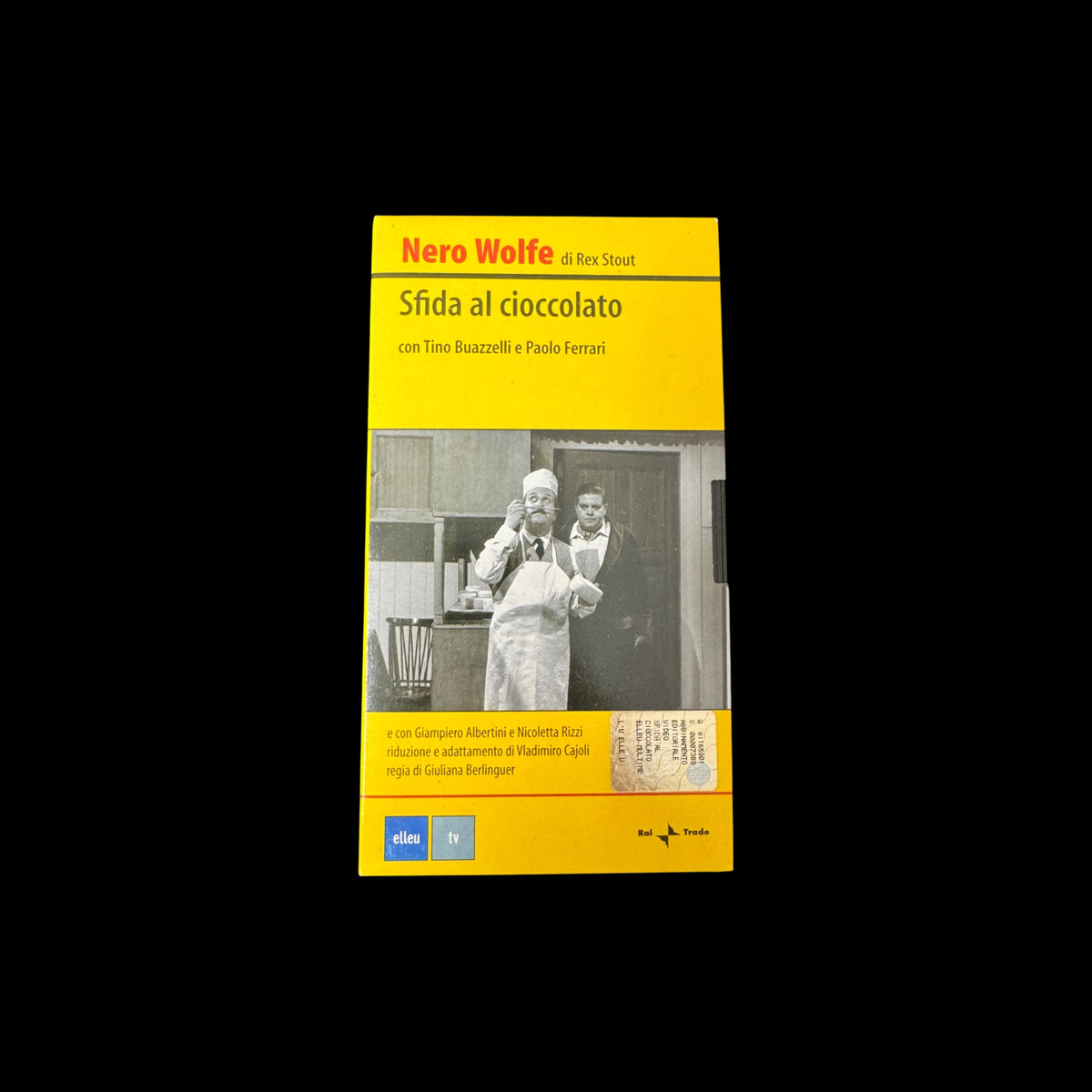 VHS Nero Wolfe "Sfida al cioccolato" – Tino Buazzelli, Paolo Ferrari – Sceneggiato Rai – Edizione Elleu TV – Videocassetta Vintage