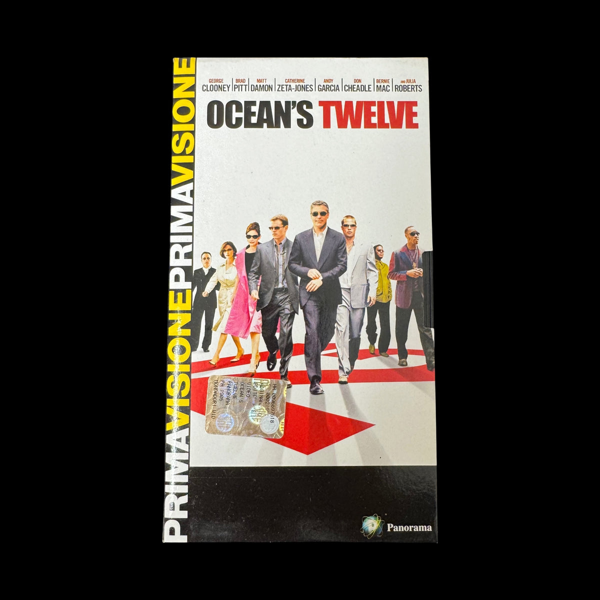 VHS Ocean's Twelve (2004) – George Clooney, Brad Pitt, Julia Roberts – Collana Prima Visione Panorama – Videocassetta Vintage