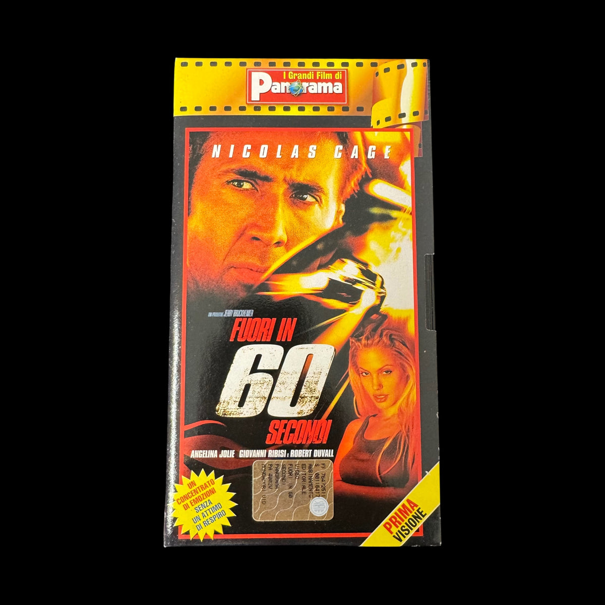 VHS Fuori in 60 secondi (2000) – Nicolas Cage, Angelina Jolie – I Grandi Film di Panorama – Videocassetta Vintage