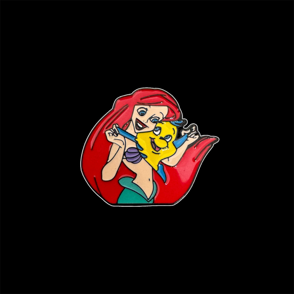 Spilletta in Metallo Smaltato - Ariel e Flounder / La Sirenetta (The Little Mermaid)