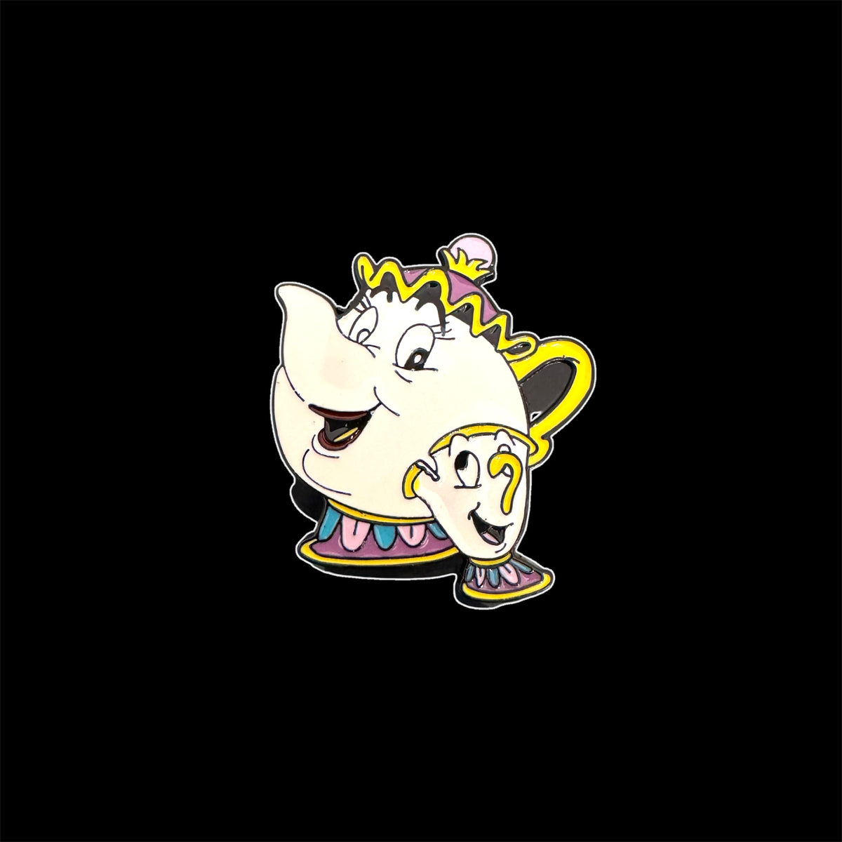 Spilletta in Metallo Smaltato - Chicco e Fifi / La Bella e la Bestia (Chip & Mrs. Potts)