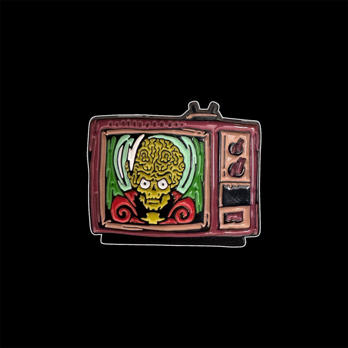 Spilletta in Metallo Smaltato - Alieno Mars Attacks nella TV / Fantascienza Cult (Mars Attacks)