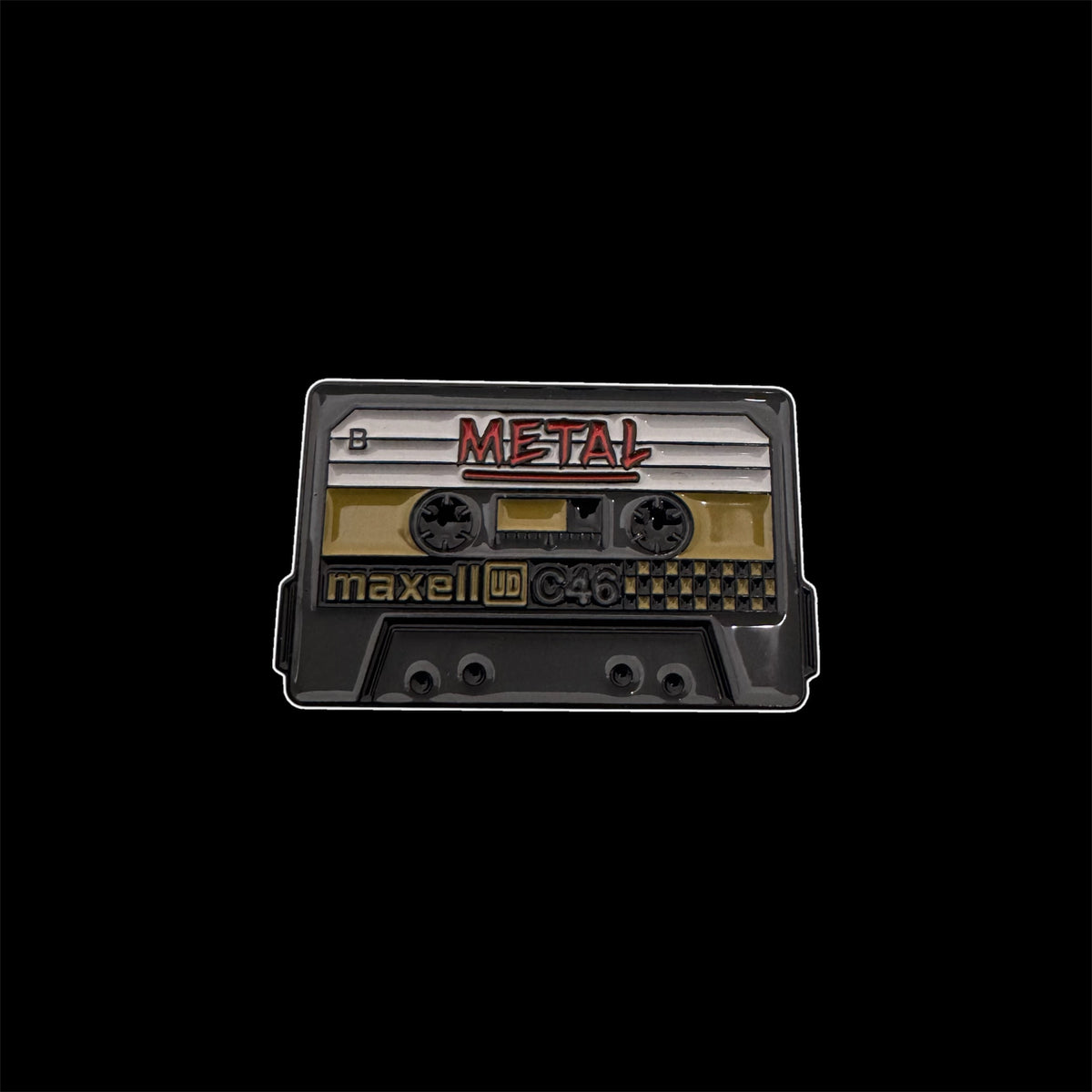 Spilletta in Metallo Smaltato - Cassetta Maxell Metal / Musica Rock Heavy Metal Vintage