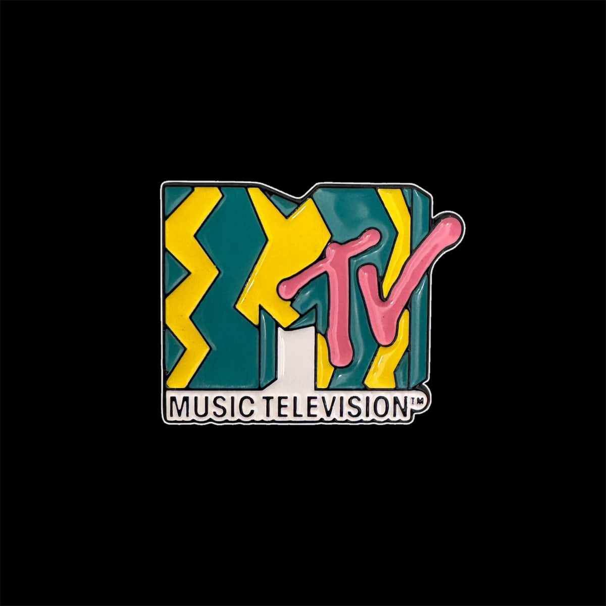 Spilletta in Metallo Smaltato - Logo MTV Vintage / Music Television Pop Culture Anni 80 90