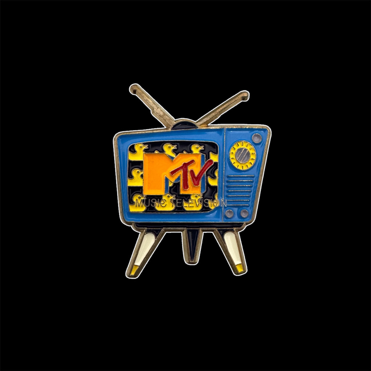 Spilletta in Metallo Smaltato - MTV nella TV Vintage / Music Television Pop Culture Anni 80 90