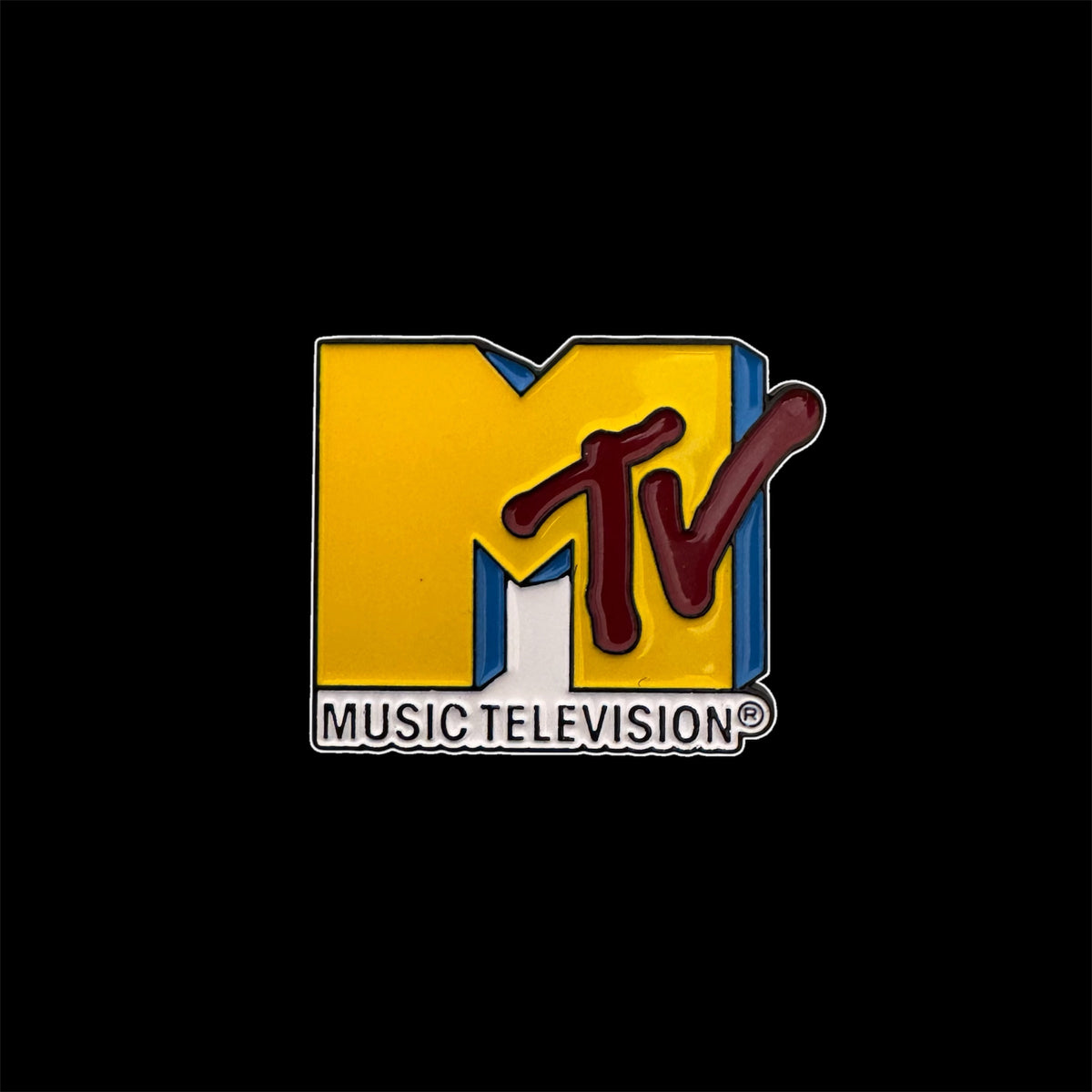 Spilletta in Metallo Smaltato - Logo MTV Classico Giallo / Music Television Pop Culture Anni 80 90