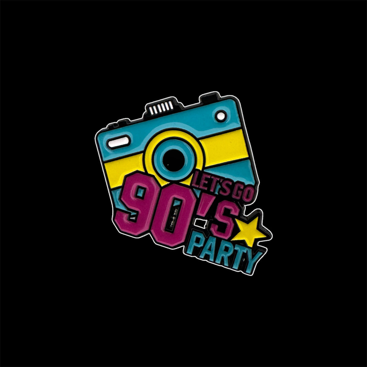 Spilletta in Metallo Smaltato - 90's Party Fotocamera / Pop Culture Vintage Anni 90