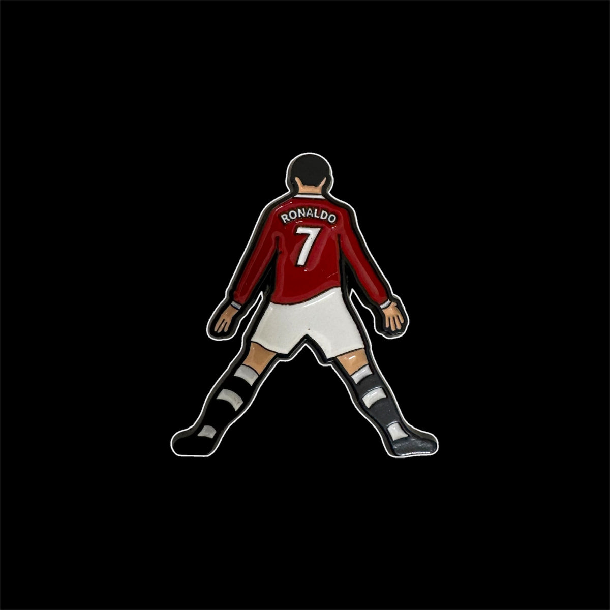 Spilletta in Metallo Smaltato - Cristiano Ronaldo di Spalle "Siuuu" / Calcio Bomber CR7 Manchester United