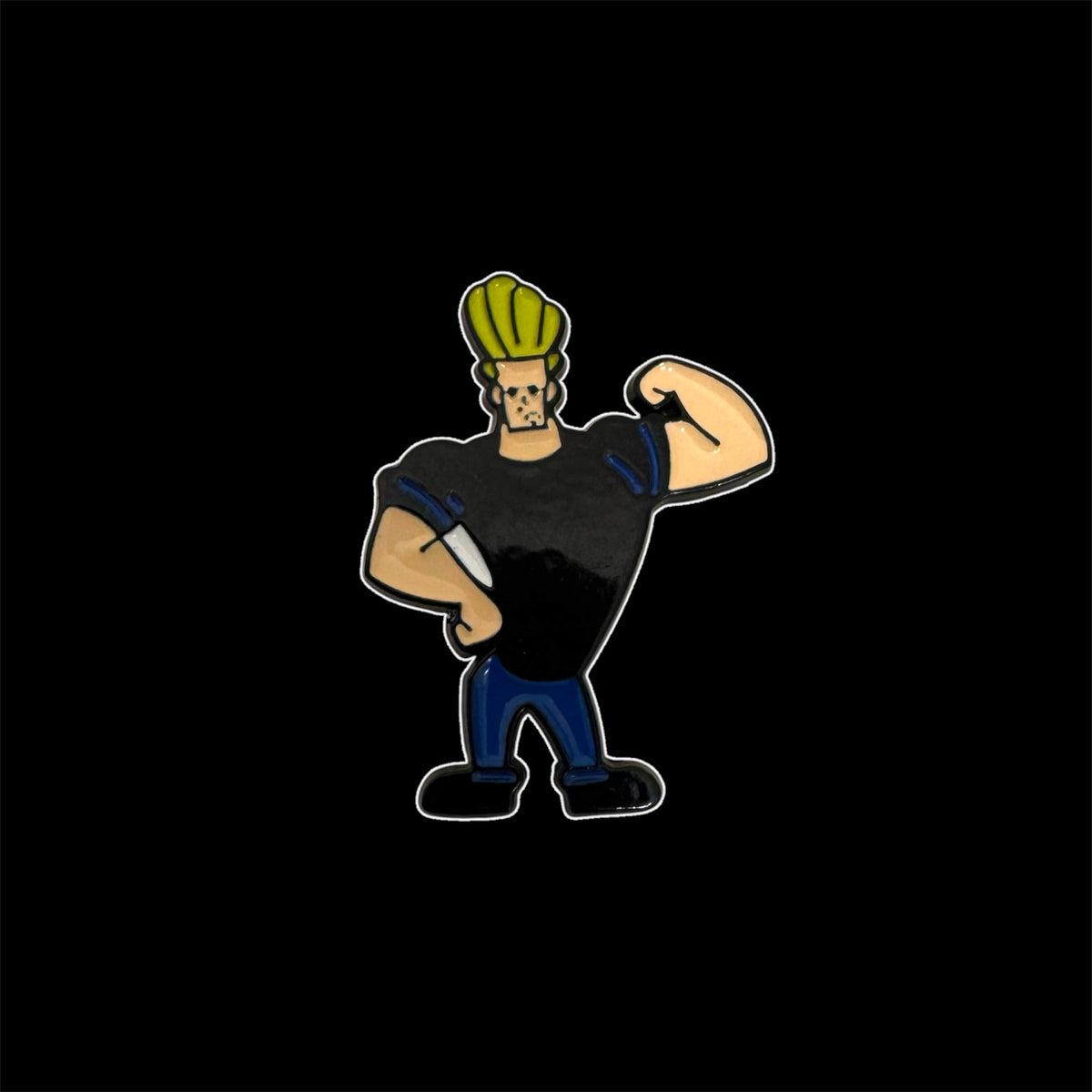 Spilletta in Metallo Smaltato - Johnny Bravo Muscoli / Cartoon Network Vintage Nerd Anni 90