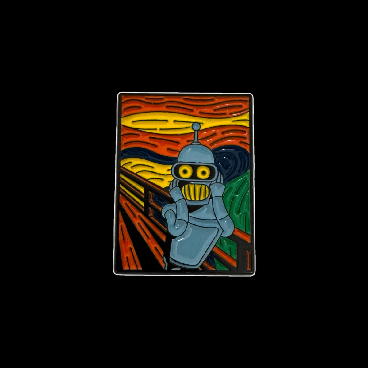 Spilletta in Metallo Smaltato - Bender L'Urlo di Munch / Futurama Arte Pop Culture Nerd
