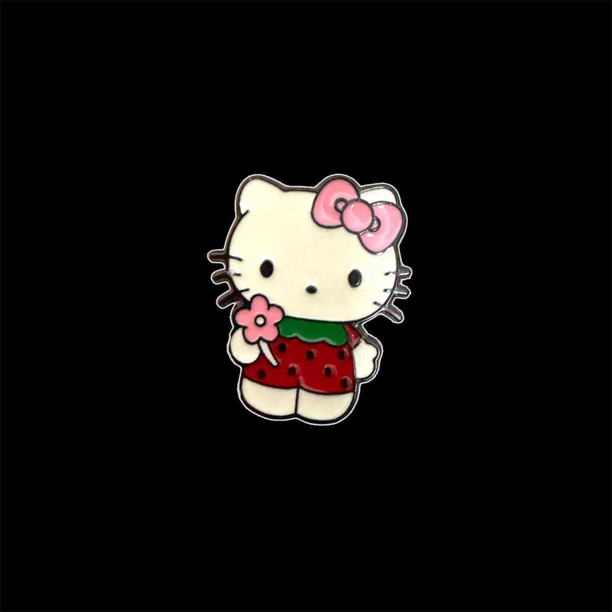 Spilletta Pin Hello Kitty Vestito a Fragola con Fiore Sanrio