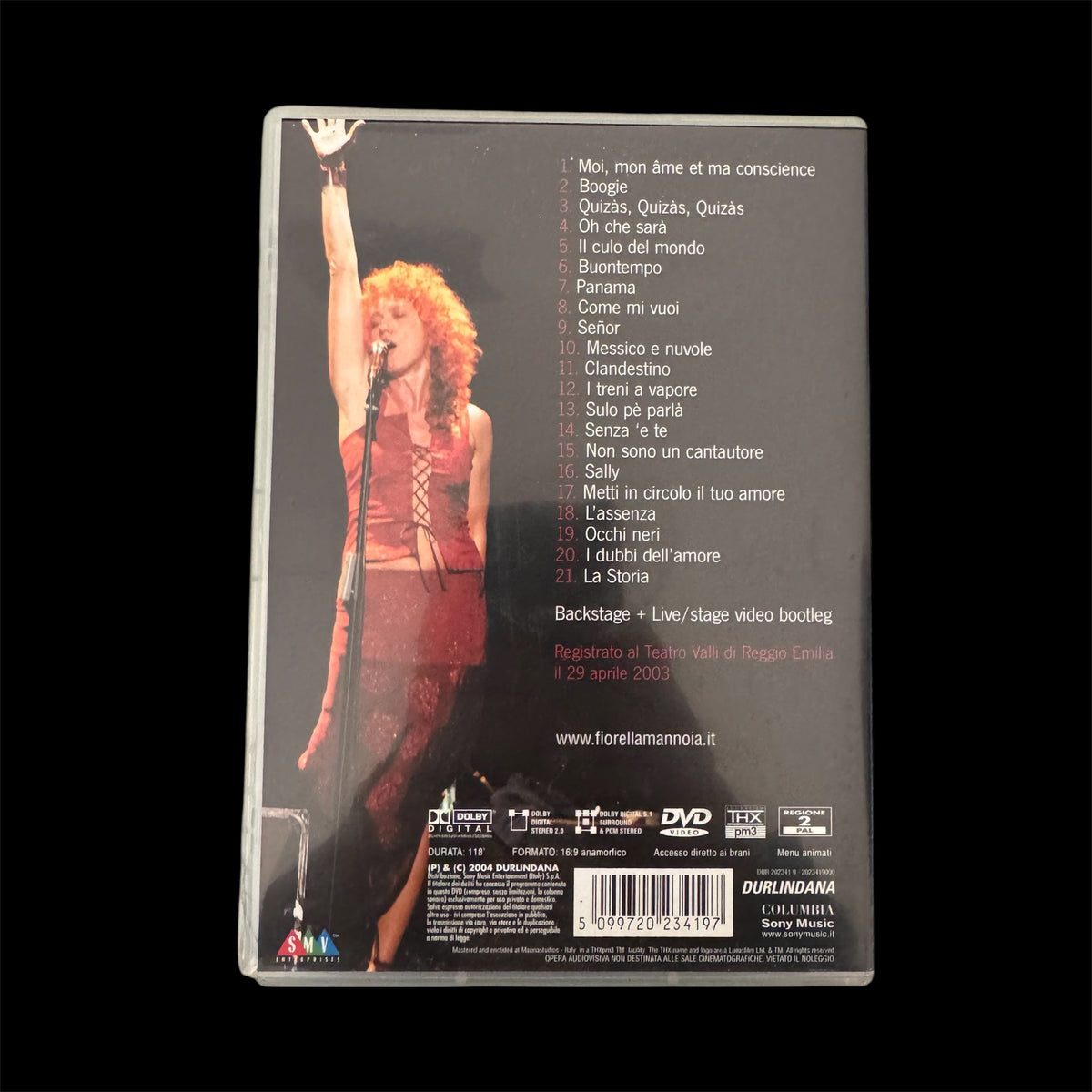 Fiorella Mannoia - Live (DVD) - Edizione Originale 2004 Durlindana / Sony Music