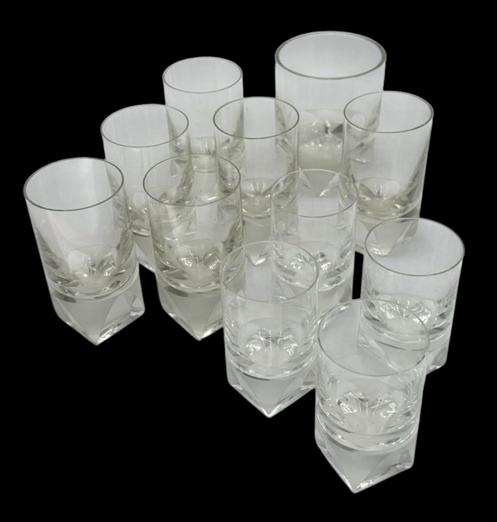 Rosenthal Diamond Set di 11 bicchieri in cristallo Anni ‘80 Design Collezione