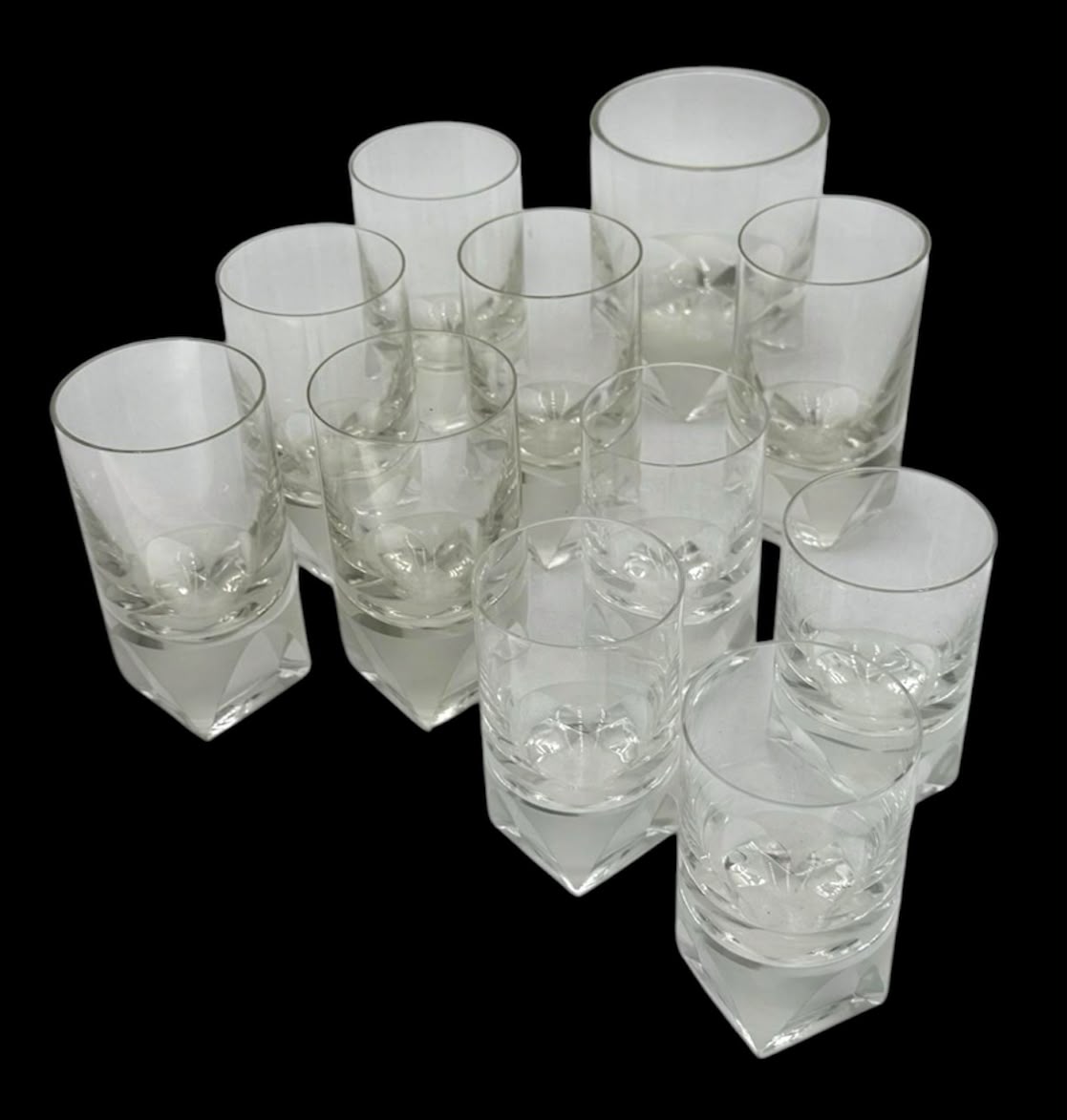 Rosenthal Diamond Set di 11 bicchieri in cristallo Anni ‘80 Design Collezione