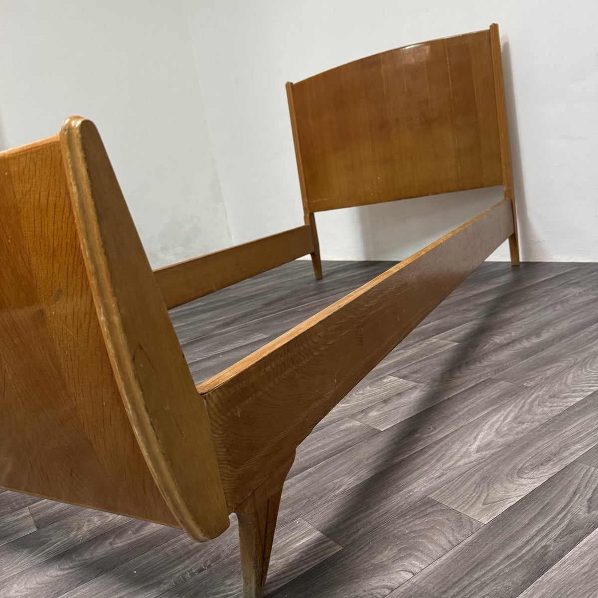 Gio Ponti Attr. Letto Singolo Vintage con Comodino anni '50/'60