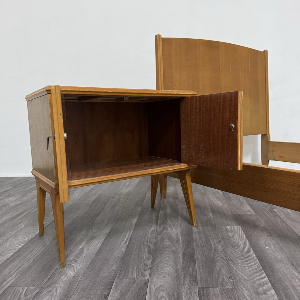 Gio Ponti Attr. Letto Singolo Vintage con Comodino anni '50/'60