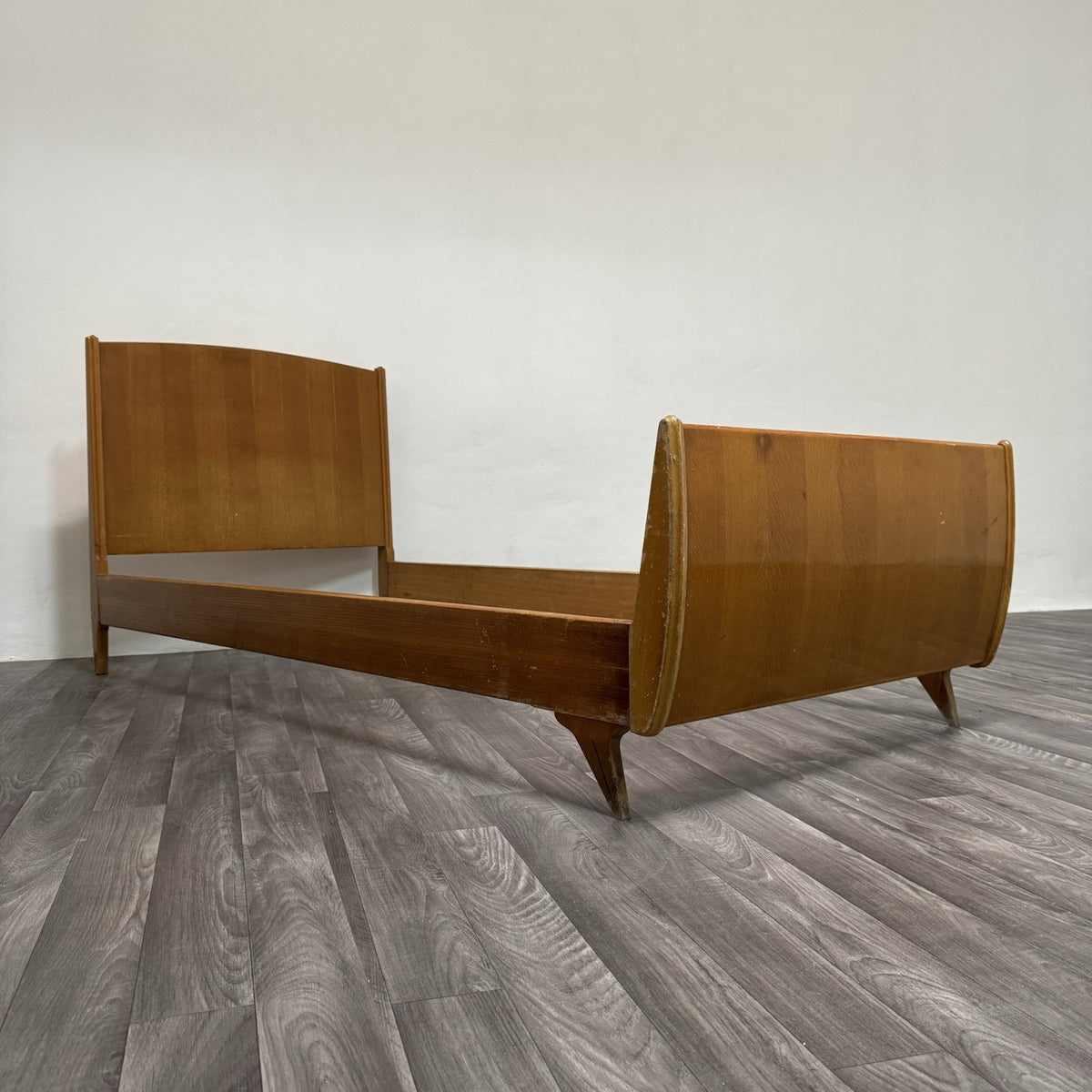 Gio Ponti Attr. Letto Singolo Vintage con Comodino anni '50/'60