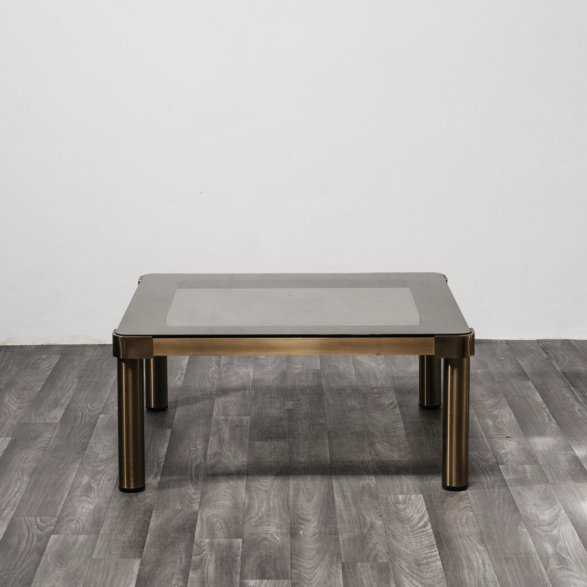 Tavolo Basso da Salotto Vintage Quadrato in Stile Hollywood Regency 1970's