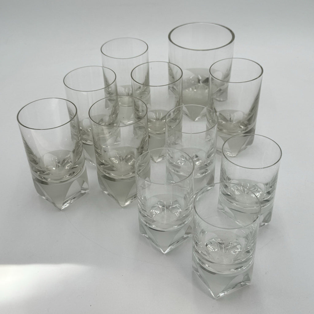 Rosenthal Diamond Set di 11 bicchieri in cristallo Anni ‘80 Design Collezione