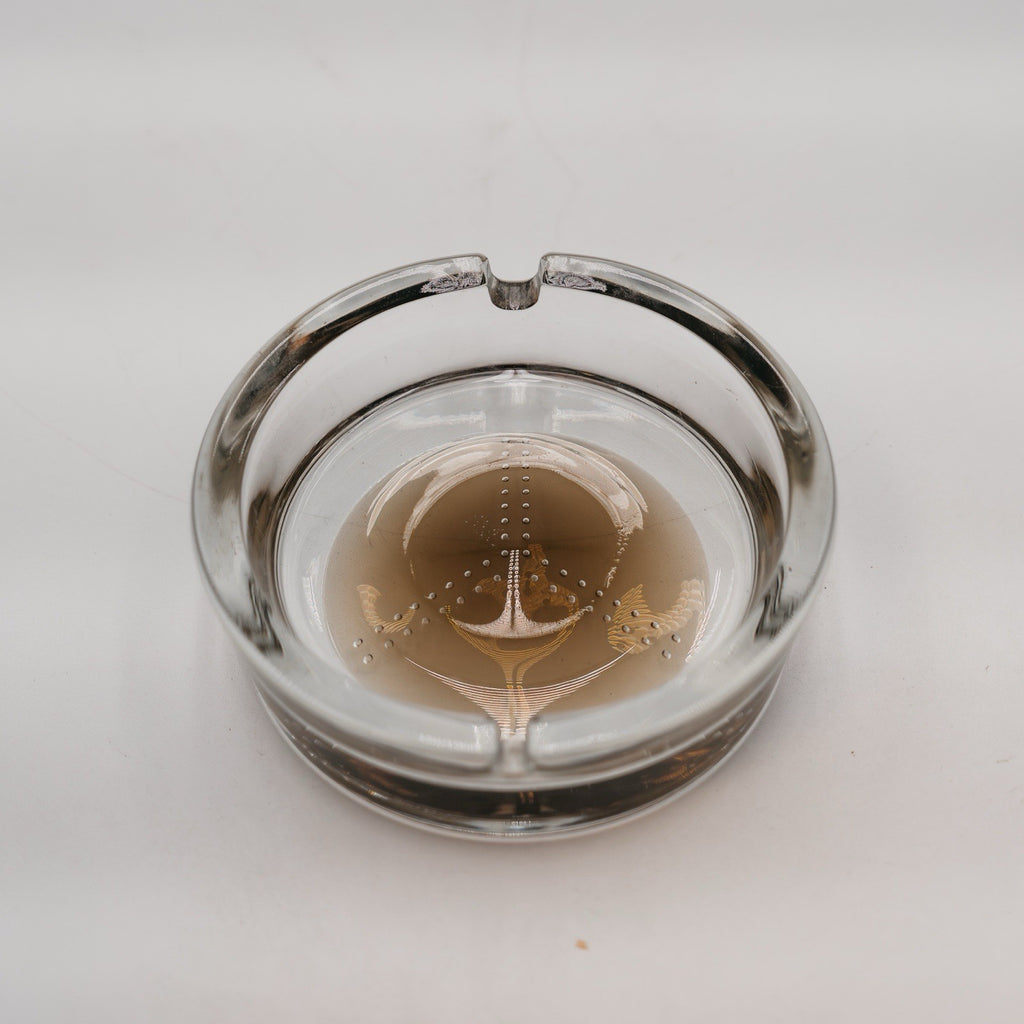 Posacenere d'Epoca in Cristallo con Logo Mercedes-Benz anni '70