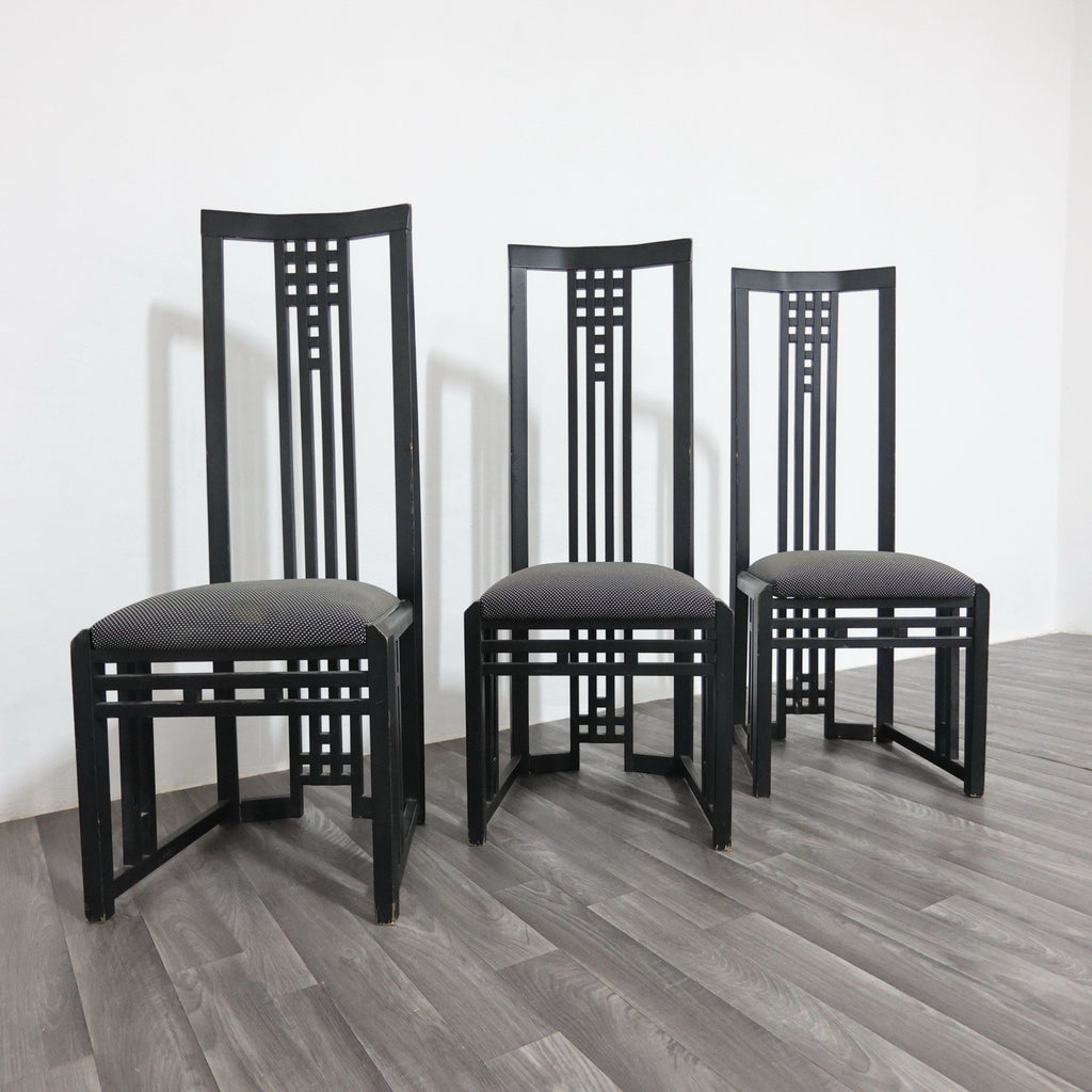 Giorgetti Tris Sedie Tronetto in Legno 1970’s Design Modernariato