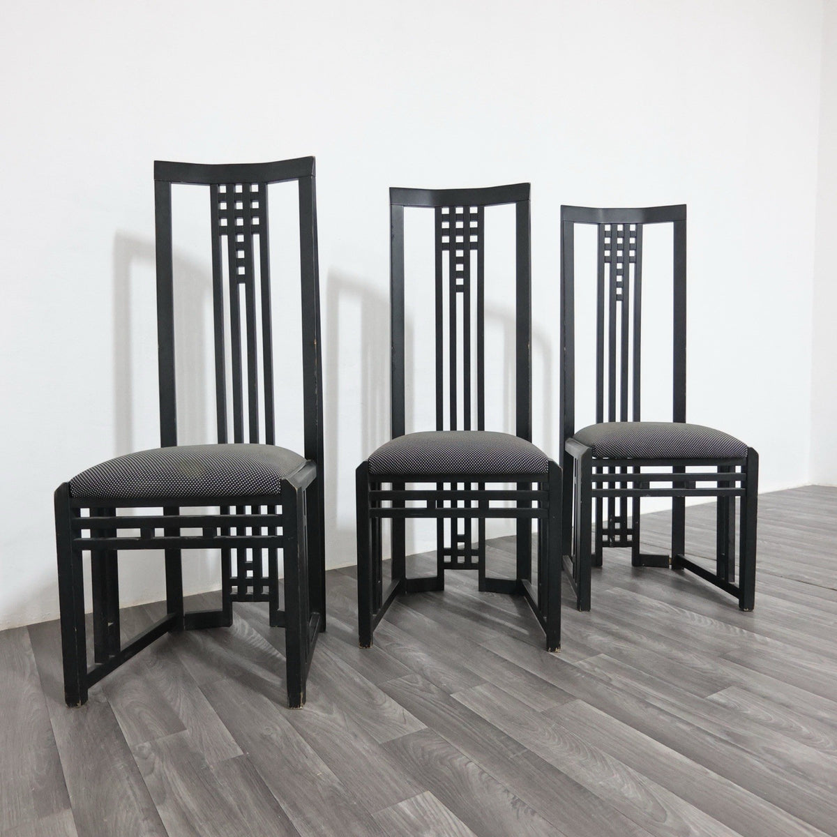 Giorgetti Tris Sedie Tronetto in Legno 1970’s Design Modernariato