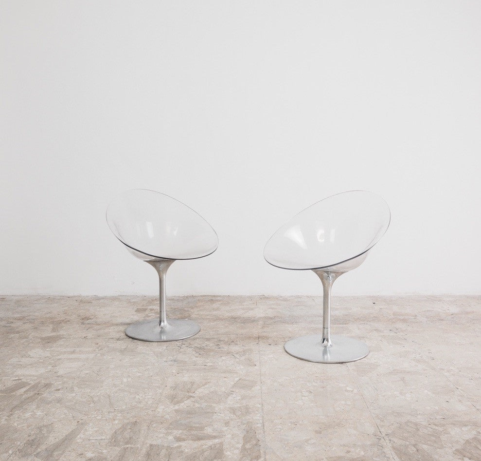 Coppia di Poltrone girevoli "Ero|S|" di Philippe Starck per Kartell anni '90/2000