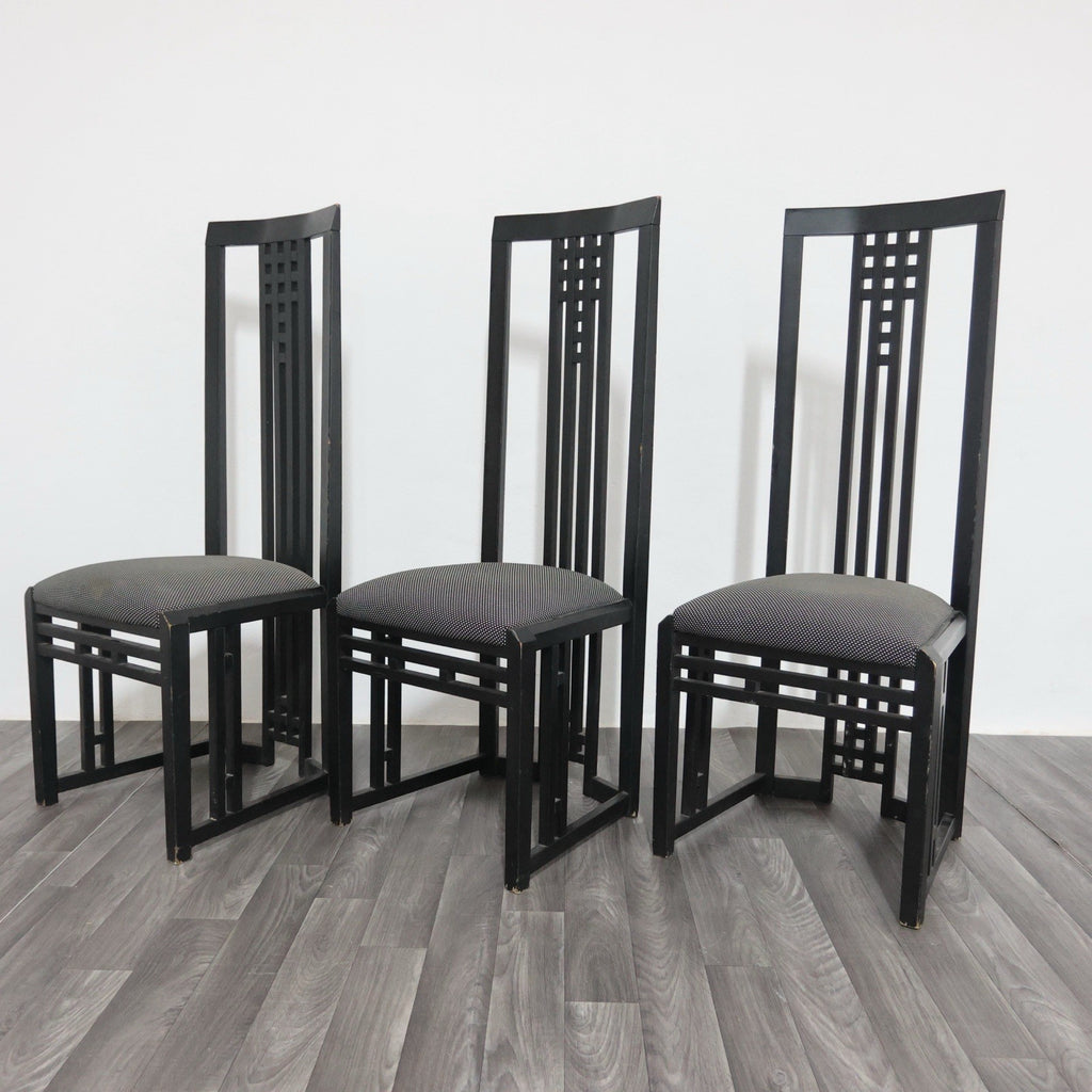 Giorgetti Tris Sedie Tronetto in Legno 1970’s Design Modernariato