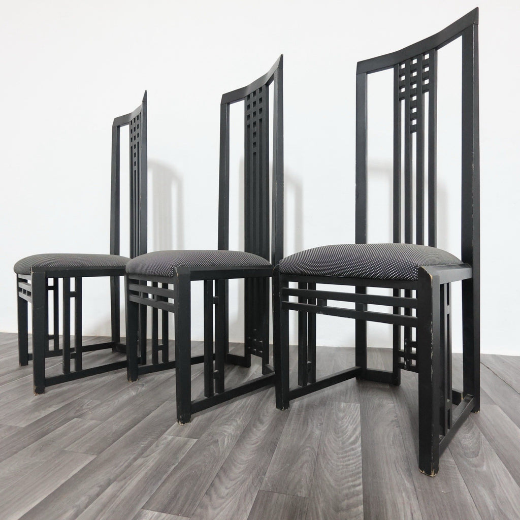 Giorgetti Tris Sedie Tronetto in Legno 1970’s Design Modernariato