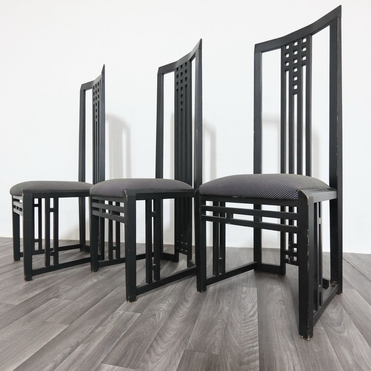 Giorgetti Tris Sedie Tronetto in Legno 1970’s Design Modernariato