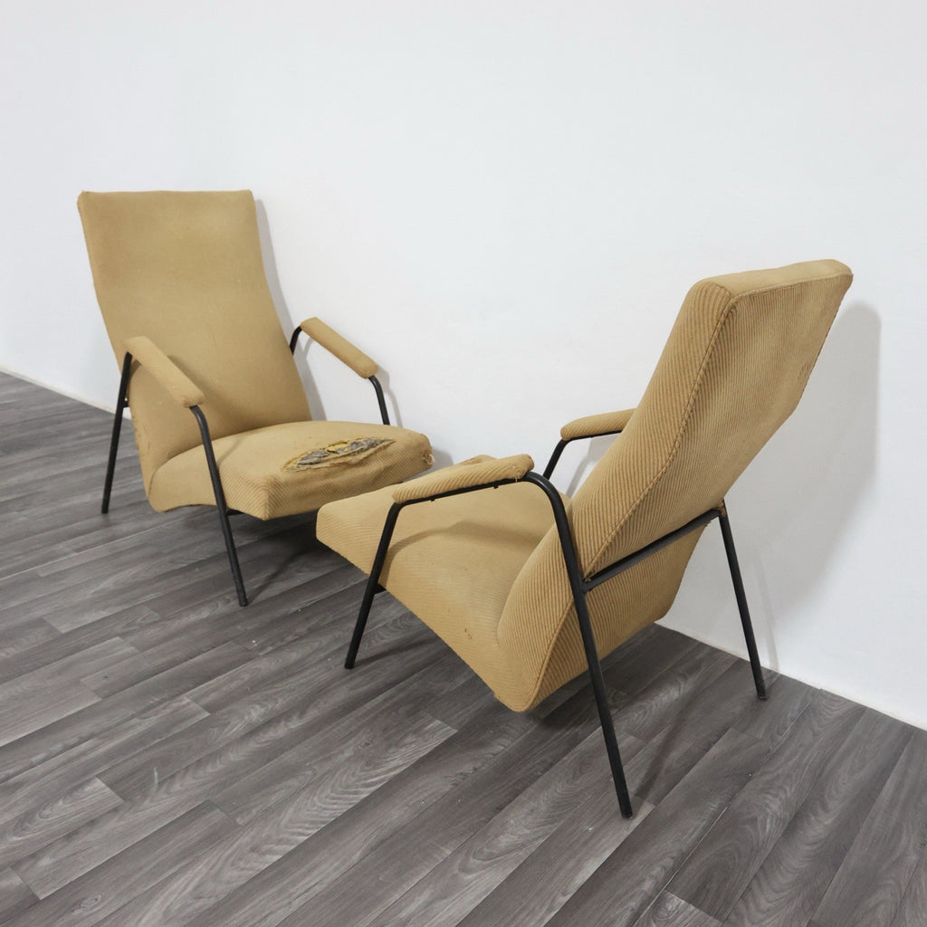 Alf Svensson attr. Ljung Industrier anni '50 Coppia di Poltrone Lounge Vintage Mid-Century dal Design Scandinavo