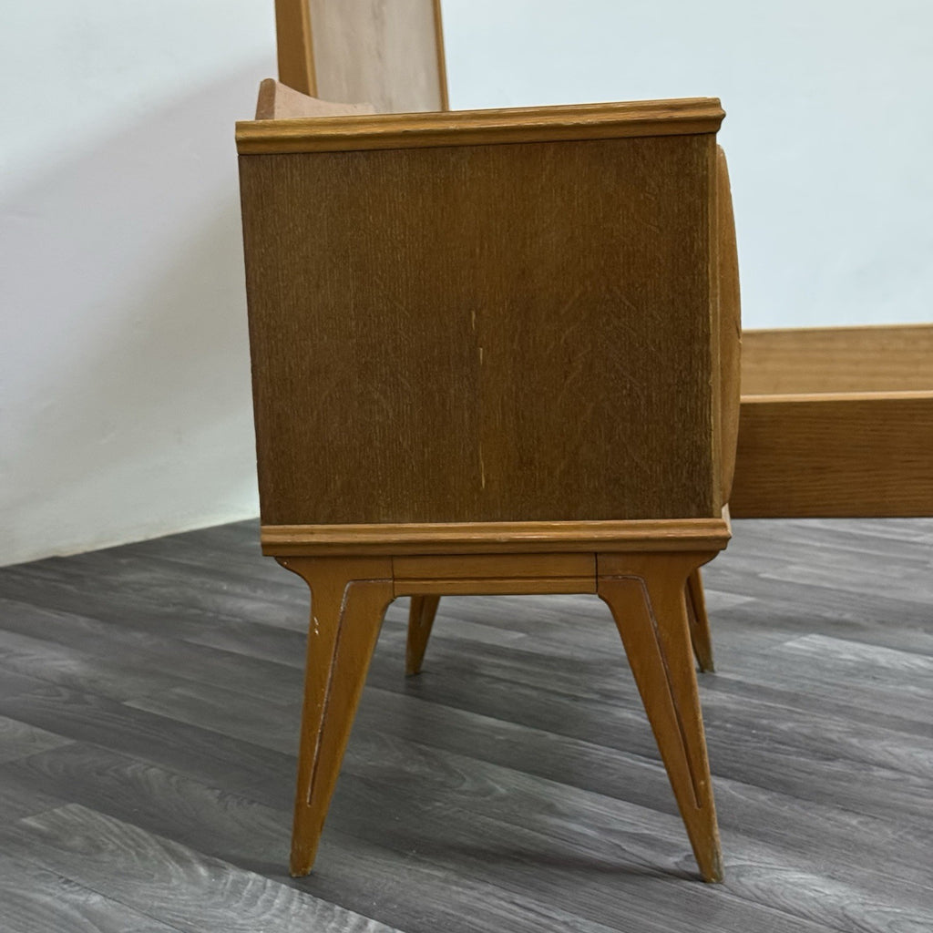 Gio Ponti Attr. Letto Singolo Vintage con Comodino anni '50/'60