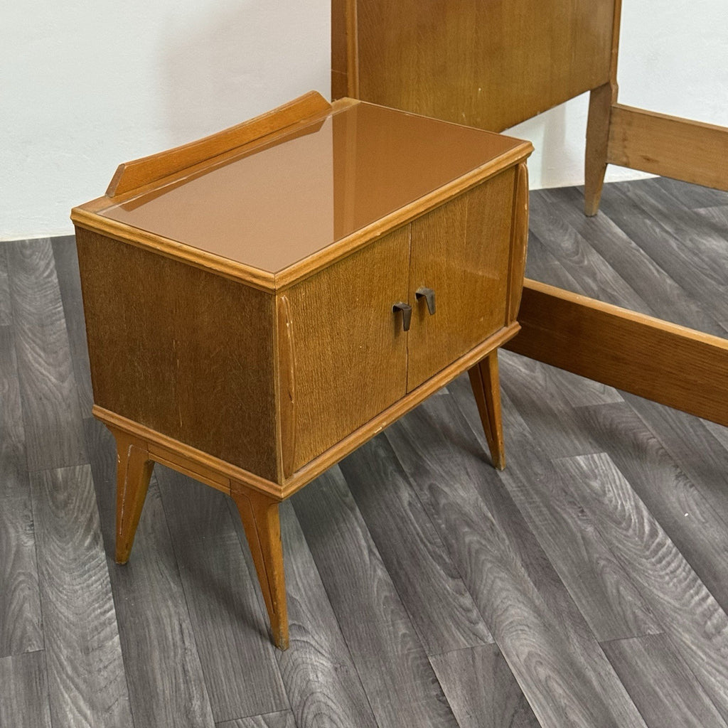 Gio Ponti Attr. Letto Singolo Vintage con Comodino anni '50/'60