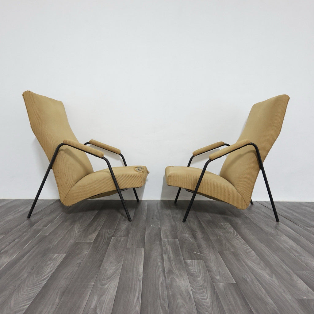 Alf Svensson attr. Ljung Industrier anni '50 Coppia di Poltrone Lounge Vintage Mid-Century dal Design Scandinavo