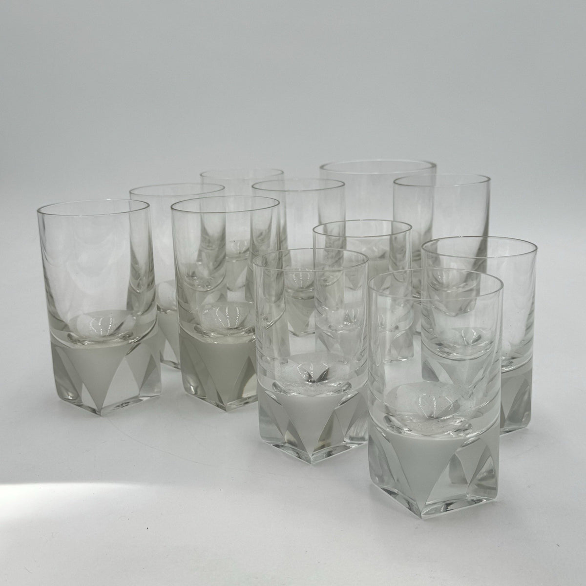 Rosenthal Diamond Set di 11 bicchieri in cristallo Anni ‘80 Design Collezione